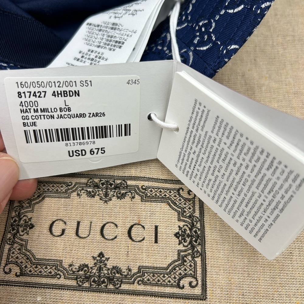 Men's Gucci GG logo, cotton bucket hat, size large made in Italy - Picture 4 of 6